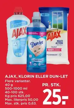 MENY AJAX, KLORIN ELLER DUN-LET tilbud