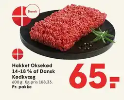 SPAR Hakket Oksekød 14-18 % af Dansk Kødkvæg tilbud