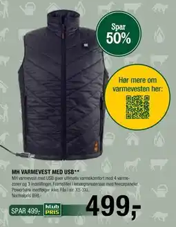 Land & Fritid MH VARMEVEST MED USB**, Medlemspris tilbud