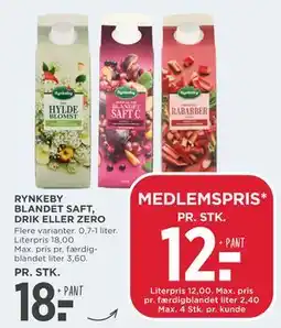 MENY RYNKEBY BLANDET SAFT, DRIK ELLER ZERO tilbud
