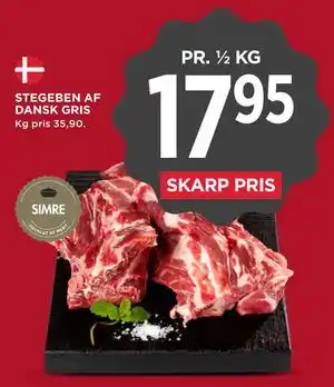 MENY STEGEBEN AF DANSK GRIS tilbud