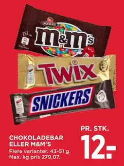 MENY CHOKOLADEBAR ELLER M&M’S tilbud