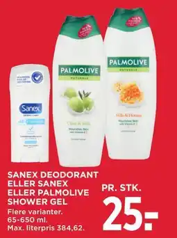 MENY SANEX DEODORANT ELLER SANEX ELLER PALMOLIVE SHOWER GEL tilbud