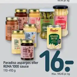 REMA 1000 Paradiso asparges eller REMA 1000 sauce tilbud