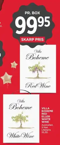 MENY VILLA BOHEME RED ELLER WHITE WINE tilbud