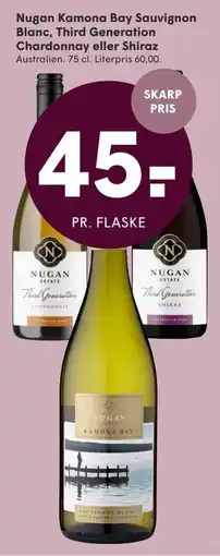 SPAR Nugan Kamona Bay Sauvignon Blanc, Third Generation Chardonnay eller Shiraz tilbud
