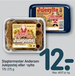REMA 1000 Slagtermester Andersen Julepostej eller -sylte tilbud