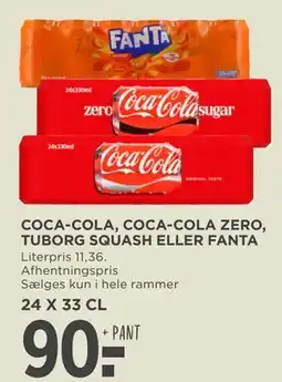 MENY COCA-COLA, COCA-COLA ZERO, TUBORG SQUASH ELLER FANTA tilbud