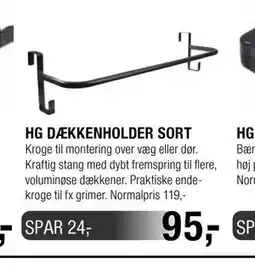Land & Fritid HG DÆKKENHOLDER SORT tilbud