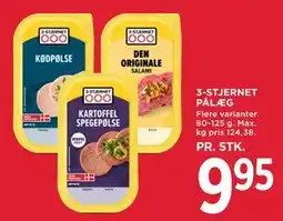 MENY 3-STJERNET PÅLÆG tilbud
