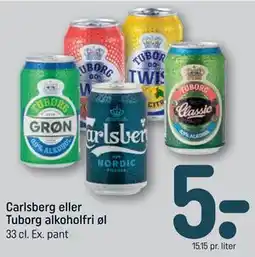 REMA 1000 Carlsberg eller Tuborg alkoholfri øl tilbud