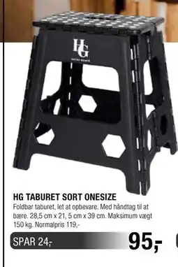 Land & Fritid HG TABURET SORT ONESIZE tilbud