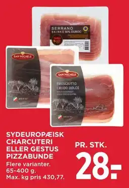MENY SYDEUROPÆISK CHARCUTERI ELLER GESTUS PIZZABUNDE tilbud