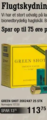 Land & Fritid GREEN SHOT 20X24X7 25 STK tilbud
