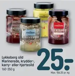 REMA 1000 Lykkeberg sild Marinerede, krydder-, karry- eller hjertesild tilbud