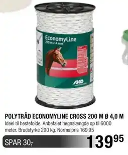 Land & Fritid POLYTRÅD ECONOMYLINE CROSS 200 M Ø 4,0 M tilbud