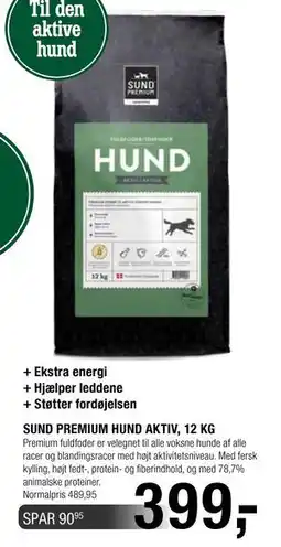 Land & Fritid SUND PREMIUM HUND AKTIV, 12 KG tilbud