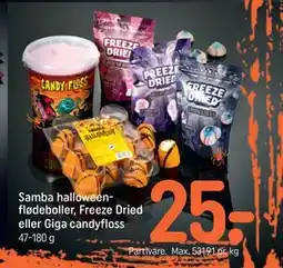 REMA 1000 Samba halloween-flødeboller, Freeze Dried eller Giga candyfloss tilbud