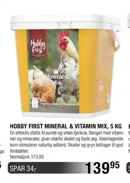 Land & Fritid HOBBY FIRST MINERAL & VITAMIN MIX, 5 KG tilbud