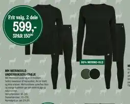 Land & Fritid MH MERINOULD UNDERBUKSER/-TRØJE tilbud