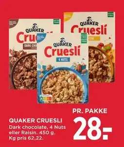 MENY QUAKER CRUESLI tilbud