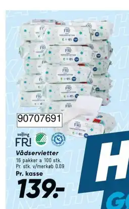 Bilka FRI Vådservietter tilbud