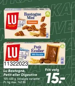 Bilka Lu Bastogne, Petit eller Digestive tilbud