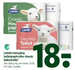 Coop 365 Lambi everyday toiletpaper eller classic køkkenrulle tilbud