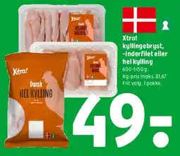 Coop 365 Xtra! kyllingbryst, inderfilet eller hel kylling tilbud