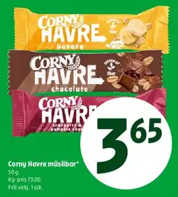 Coop 365 Corny Havre müslibar tilbud