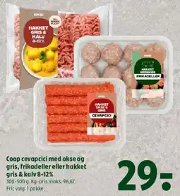Coop 365 Coop cevapcici, frikadeller eller hakket gris & kalv tilbud