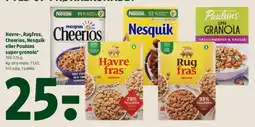Coop 365 Havre-, Rugfras, Cheerios, Nesquik eller Paulúns super granola tilbud