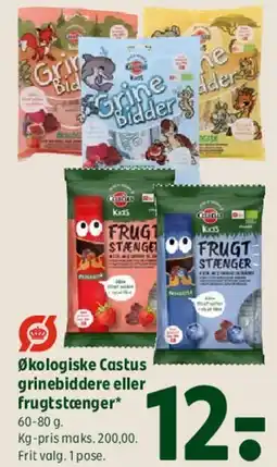 Coop 365 Økologiske Castus grinebider eller frugtstænger tilbud