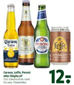 Coop 365 Corona, Leffe, Peroni eller Singha tilbud