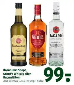 Coop 365 Brøndums Snaps, Grant's Whisky eller Bacardi Rom tilbud