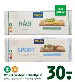 Coop 365 Wasa knækbrød dobbeltpak tilbud