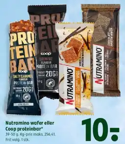 Coop 365 Nutramino wafer eller Coop proteinbar tilbud