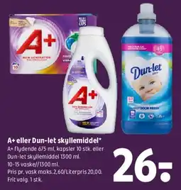 Coop 365 A+ eller Dun-let skyllemiddel tilbud