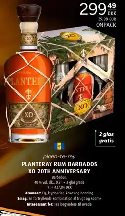 Scandinavian Park Planteray Rum Barbados XO 20th anniversary tilbud