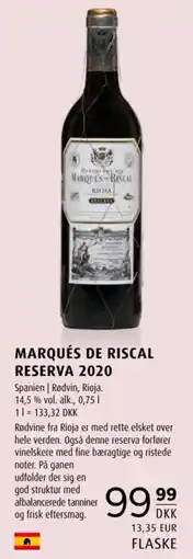 Scandinavian Park Marqués de Riscal Reserva 2020 tilbud