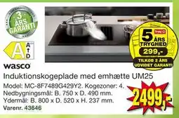 Harald Nyborg wasco Induktionskogeplade med emhætte UM25 tilbud