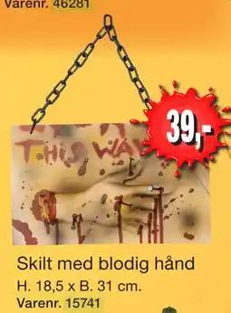 Harald Nyborg Skilt med blodig hånd tilbud