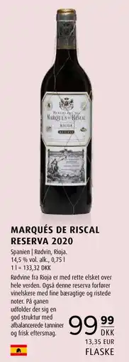Scandinavian Park MARQUÉS DE RISCAL RESERVA 2020 tilbud