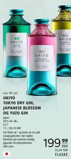 Scandinavian Park UKIYO TOKYO DRY GIN, JAPANESE BLOSSOM OG YUZU GIN tilbud