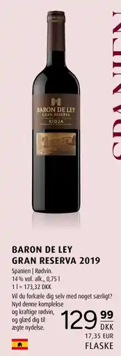 Scandinavian Park BARON DE LEY GRAN RESERVA 2019 tilbud