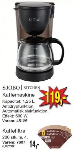 Harald Nyborg Sjöbo kaffemaskine tilbud