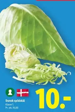 Lidl Dansk spidskål tilbud