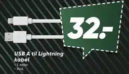 Bilka USB A til Lightning kabel tilbud