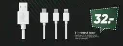 Bilka 3-i-1 USB A kabel tilbud