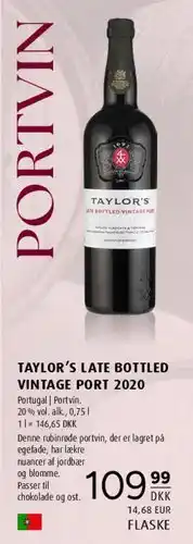 Scandinavian Park TAYLOR'S LATE BOTTLED VINTAGE PORT 2020 tilbud